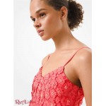 Женское Платье MICHAEL KORS (Embellished Corded Lace Ruffle-Hem Dress) 60791-05 Коралловый Персиковый