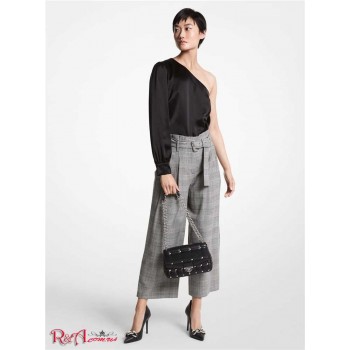 Женские Штаны (Plaid Stretch Wool Cropped Trousers) 65051-05 черный/белый