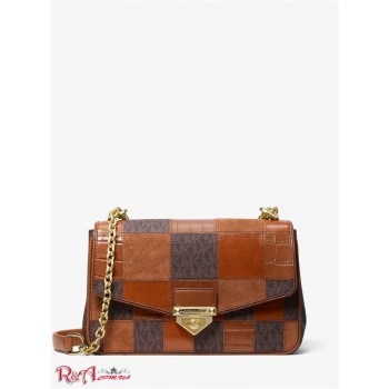 Женская Сумка на Плечо (SoHo Large Patchwork Signature Logo Shoulder Bag) 65551-05 Коричневый Мульти