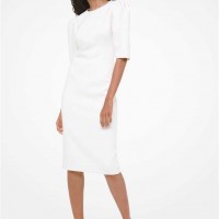 Жіноча Сукня (Stretch Boucle Puff-Sleeve Sheath Dress) 49301-05 Білий