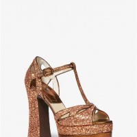Женские Сандалии (Shirley Glitter and Nappa Leather Platform Sandal) 53311-05 Медь