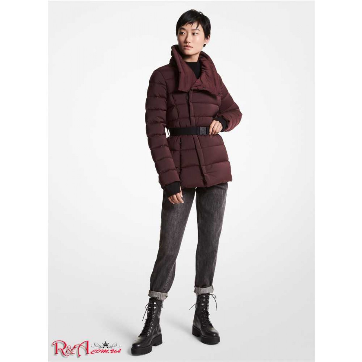 michael kors asymmetrical hooded puffer coat