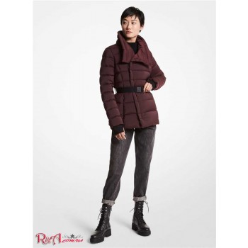 Женская Куртка (Asymmetrical Quilted Nylon Packable Puffer Jacket) 61121-05 Темный Ruby