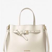 Жіноча Сумка Сетчел (Emilia Large Pebbled Leather Satchel) 65371-05 Lt Кремовий