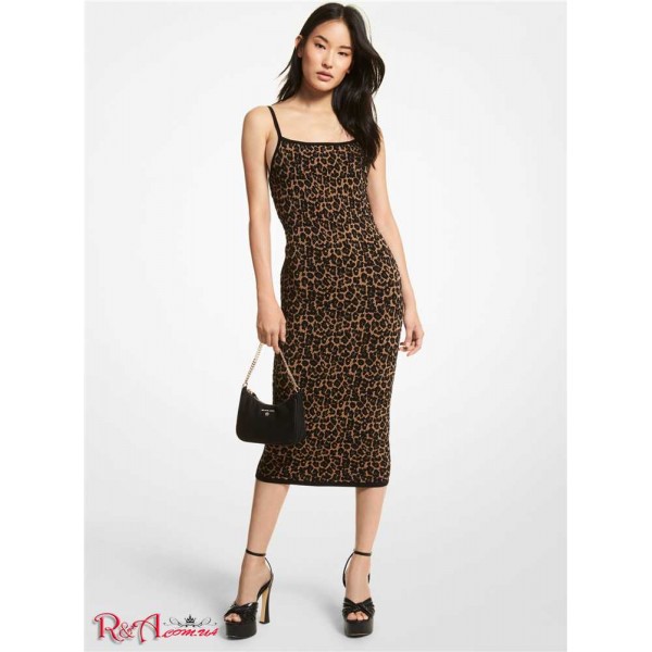 Жіноча Сукня MICHAEL KORS (Leopard Jacquard Midi Dress) 60931-05 suntan