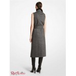 Жіноча Сукня MICHAEL KORS (Herringbone Double Faced Wool Sleeveless Coat Dress) 65181-05 чорний/ваніль