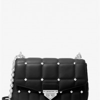 Жіноча Сумка на Плече (SoHo Large Studded Quilted Leather Shoulder Bag) 61581-05 Чорний