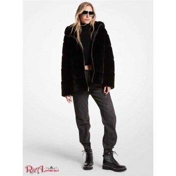 Жіноче Пальто (Quilted Faux Fur Hooded Coat) 65131-05 Чорний