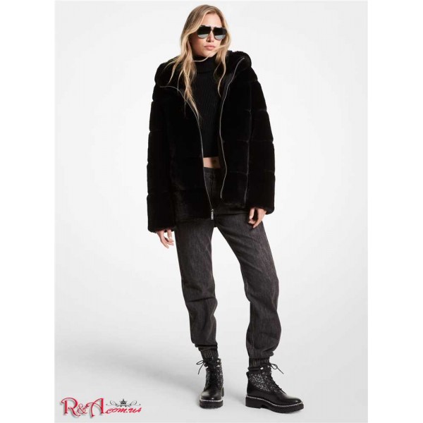 Женское Пальто MICHAEL KORS (Quilted Faux Fur Hooded Coat) 65131-05 Черный