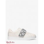 Женские Сникерсы MICHAEL KORS (Kenna Leather and Jewel Embellished Glitter Sneaker) 61271-05 Кремовый