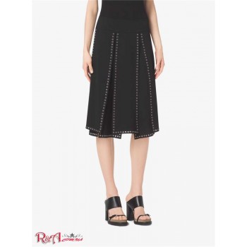 Женская Юбка (Grommet-Embroidered Slashed Georgette Skirt) 65592-05 черный