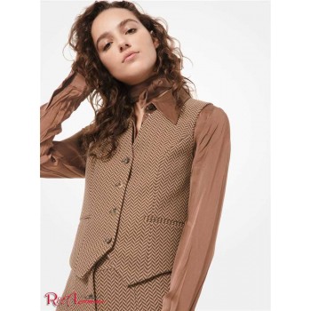 Женское Кольцо (Herringbone Wool-Melton Vest) 48842-05 Suntan/Cocoa