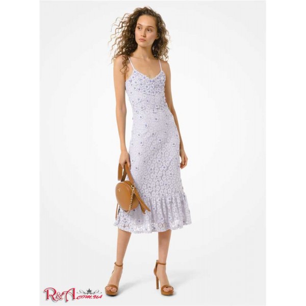 Женское Платье MICHAEL KORS (Embellished Corded Lace Ruffle-Hem Dress) 60792-05 Lavender Mist