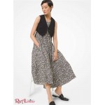 Женское Платье MICHAEL KORS (Floral Cotton Poplin Ruffle Tank Dress) 61372-05 черный/ecru