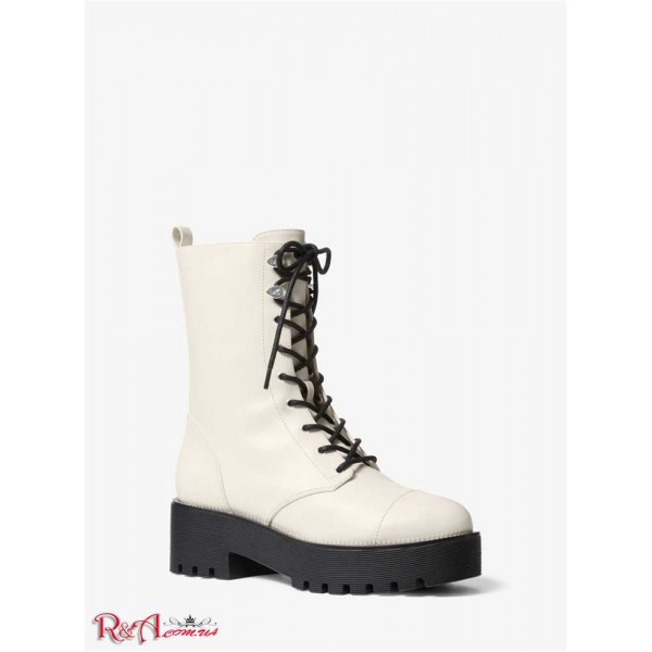 Женские Ботинки MICHAEL KORS (Bryce Leather Platform Combat Boot) 65652-05 Lt Кремовый