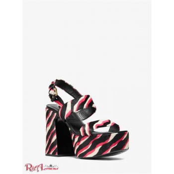 Женские Сандалии (Blaire Zebra Calf Hair Platform Sandal) 49182-05 Watermelon
