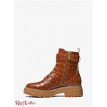 Женские Ботинки MICHAEL KORS (Stark Crocodile Embossed Leather Combat Boot) 65632-05 Chestnut