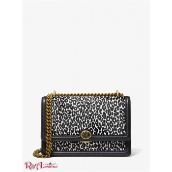 Женская Сумка на Плечо (Monogramme Leopard Print Calf Hair Chain Shoulder Bag) 61572-05 Черный/Белый