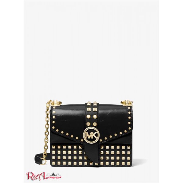 Женская Сумка Кроссбоди MICHAEL KORS (Greenwich Extra-Small Studded Patent Leather Crossbody Bag) 65432-05 Черный