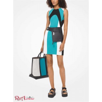 Женское Платье (Color-Block Stretch-Boucle Dress) 53382-05 Бирюзовый
