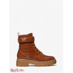 Женские Ботинки MICHAEL KORS (Stark Crocodile Embossed Leather Combat Boot) 65632-05 Chestnut