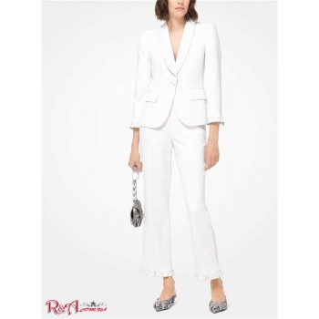 Женские Штаны (Double Crepe-Sable Ruffle-Hem Trousers) 53602-05 Оптический Белый