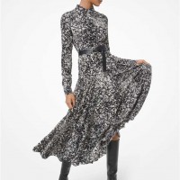 Жіноча Сукня Сорочка (Speckled Pony Print Silk Crepe de Chine Shirtdress) 65202-05 слонової кістки/чорний