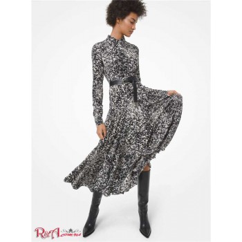 Женское Платье Рубашка (Speckled Pony Print Silk Crepe de Chine Shirtdress) 65202-05 ivory/black