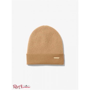 Женская Шапочка (Metallic Wool Blend Beanie Hat) 61182-05 Темный Camel/Золотой
