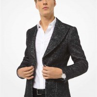 Мужской Блейзер (Metallic Herringbone Wool-Blend Blazer) 48682-05 Черный