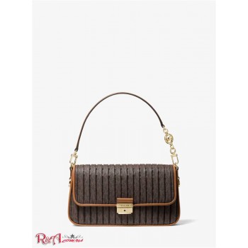 Женская Сумка на Плечо (Bradshaw Small Pleated Logo Convertible Shoulder Bag) 61642-05 Коричневый/Желудь
