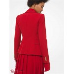 Женская Куртка MICHAEL KORS (Embellished Wool Gabardine Cutaway Jacket) 65122-05 скарлет