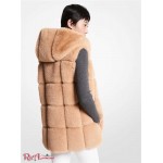 Женский Жилет MICHAEL KORS (Quilted Faux Fur Hooded Vest) 65132-05 Camel