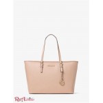 Жіноча Таут Сумка MICHAEL KORS (Jet Set Medium Saffiano Leather Top-Zip Tote Bag) 65473-05 Ніжно Рожевий