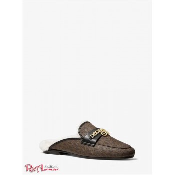 Женские Мюли (Elsa Embellished Logo and Faux Fur Mule) 65193-05 браун/blk