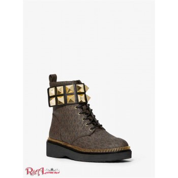 Жіночі Черевики (Haskell Studded Leather and Logo Combat Boot) 61363-05 коричневий