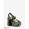 Женские Сандалии (Blaire Zebra Calf Hair Platform Sandal) 49183-05 Lime