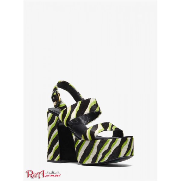 Женские Сандалии MICHAEL KORS (Blaire Zebra Calf Hair Platform Sandal) 49183-05 Lime