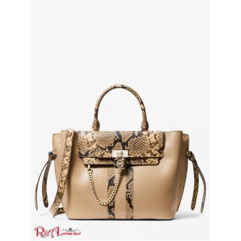 Женская Сумка Сэтчел (Hamilton Legacy Large Snake Embossed Leather Belted Satchel) 65503-05 верблюд