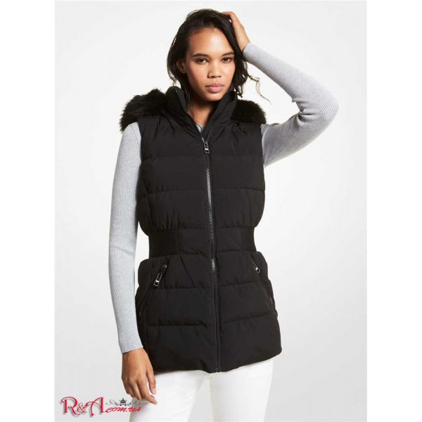 Женский Жилет MICHAEL KORS (Faux Fur Trim Quilted Vest) 65073-05 Черный