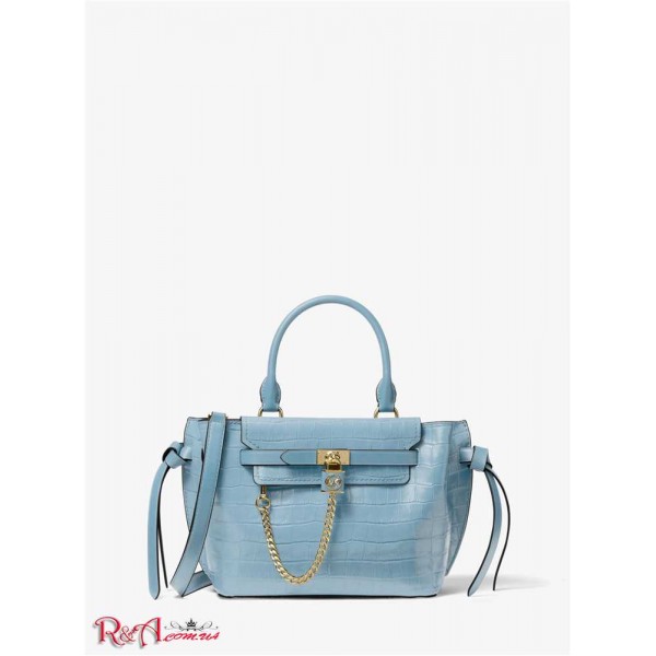 Жіноча Сумка Сетчел MICHAEL KORS (Hamilton Legacy Small Crocodile Embossed Leather Belted Satchel) 61613-05 Chambray