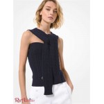 Женский Хелтер MICHAEL KORS (Cable Cashmere Halter) 48933-05 Midnight