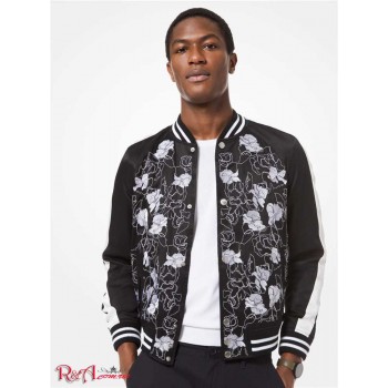 Чоловіча Куртка (Floral Embroidered Satin Varsity Jacket) 48603-05 чорний