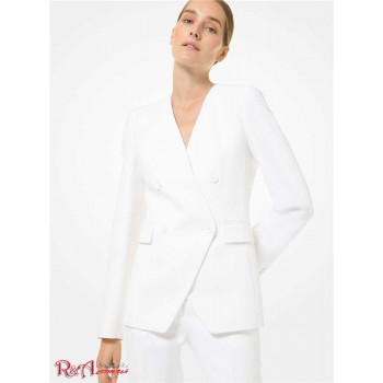 Женский Блейзер (Double Crepe Sable Collarless Blazer) 65113-05 Оптический Белый