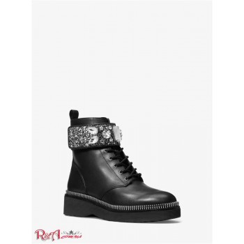 Жіночі Черевики (Haskell Embellished Glitter and Leather Combat Boot) 61313-05 чорний