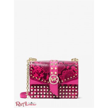 Женская Сумка Кроссбоди (Greenwich Small Studded Snake Embossed Leather Crossbody Bag) 65423-05 лесная ягода