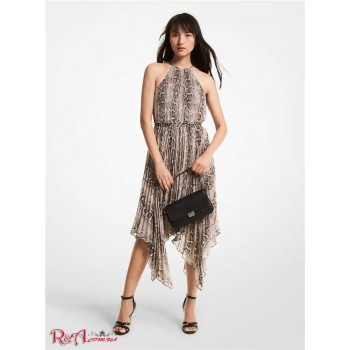 Женское Платье (Pleated Snake Print Georgette Halter Dress) 60683-05 Дюна
