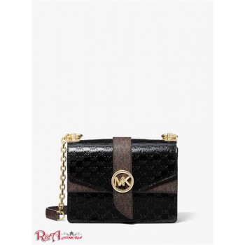 Женская Сумка Кроссбоди (Greenwich Extra-Small Logo Embossed Patent Leather Crossbody Bag) 65433-05 черный
