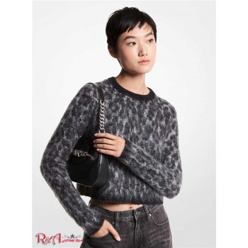 Жіночий Светр (Leopard Jacquard Cropped Sweater) 60984-05 перл хізер