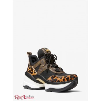 Женские Кроссовки (Olympia Printed Calf Hair and Logo Trainer) 61284-05 Butterscotch